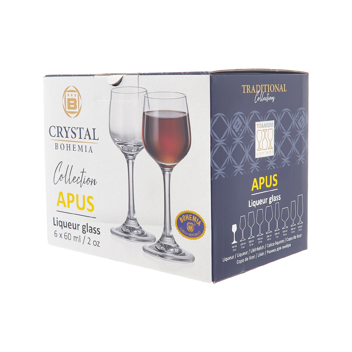 Набор рюмок Crystalite Bohemia APUS 60 мл (6 шт)
