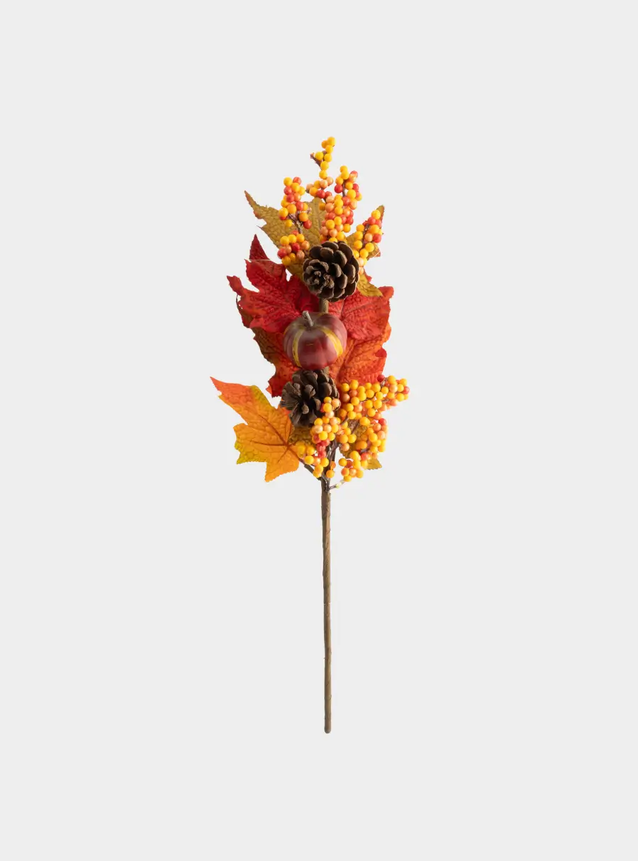 Ветка декоративная, 54 см, полиэстер/пенопласт, Букет с тыквой, Bright pumpkin