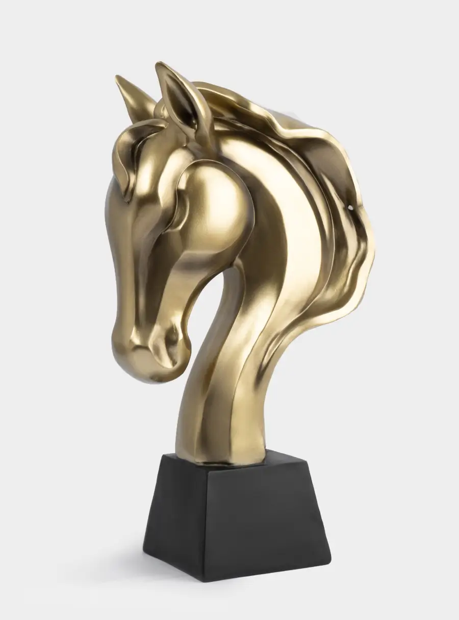 Статуэтка, 35 см, полирезин, бронзовая, Голова коня, Horse