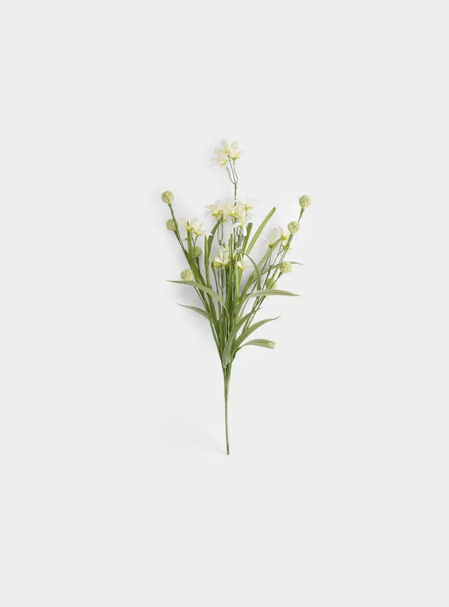 Ветка декоративная, 55 см, бумага/металл, Желтые цветы, Interior spring