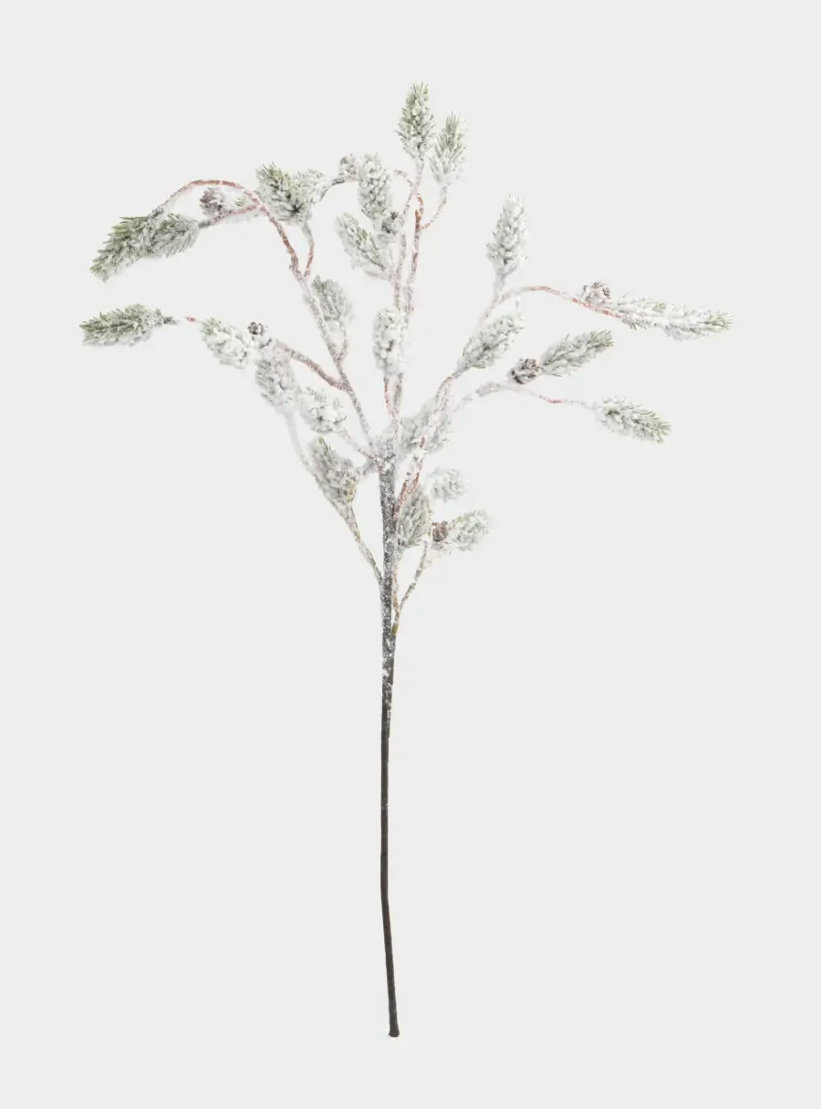 Ветка декоративная, 70 см, пластик, Заснеженная ветка, Interior natural