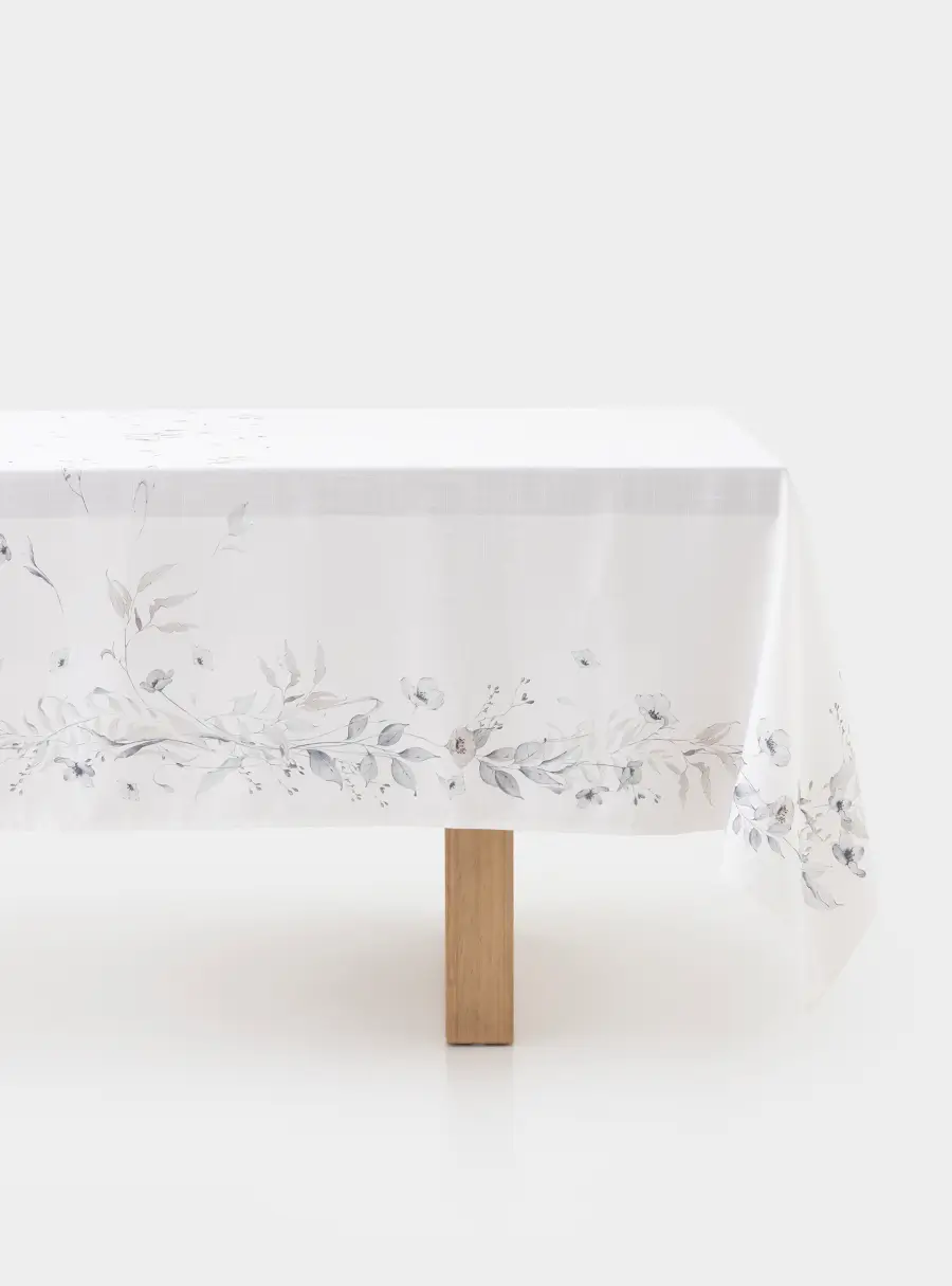 Скатерть, 170х250 см, полиэстер, молочная, Полевые цветы, Flower melody