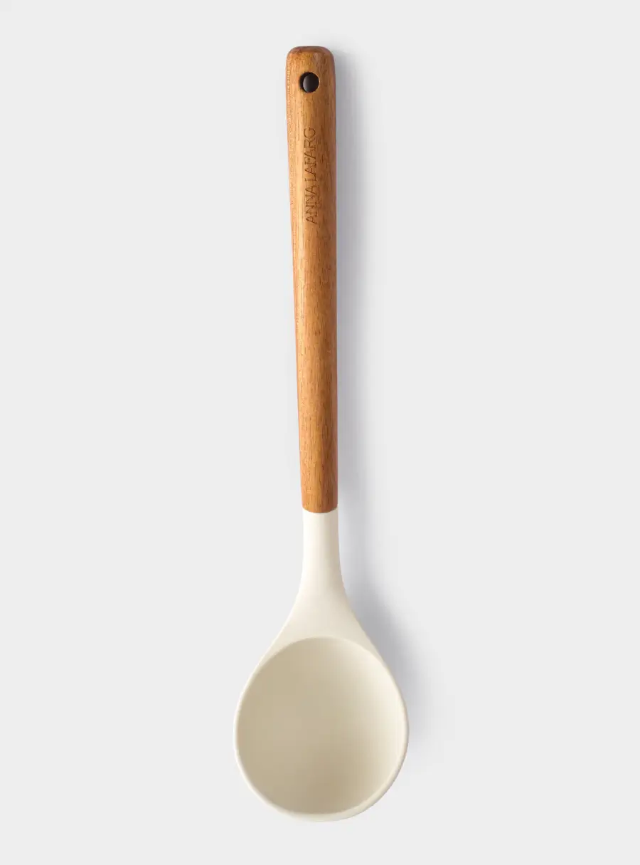 Половник, 31 см, силикон/дерево, молочный, Wenge