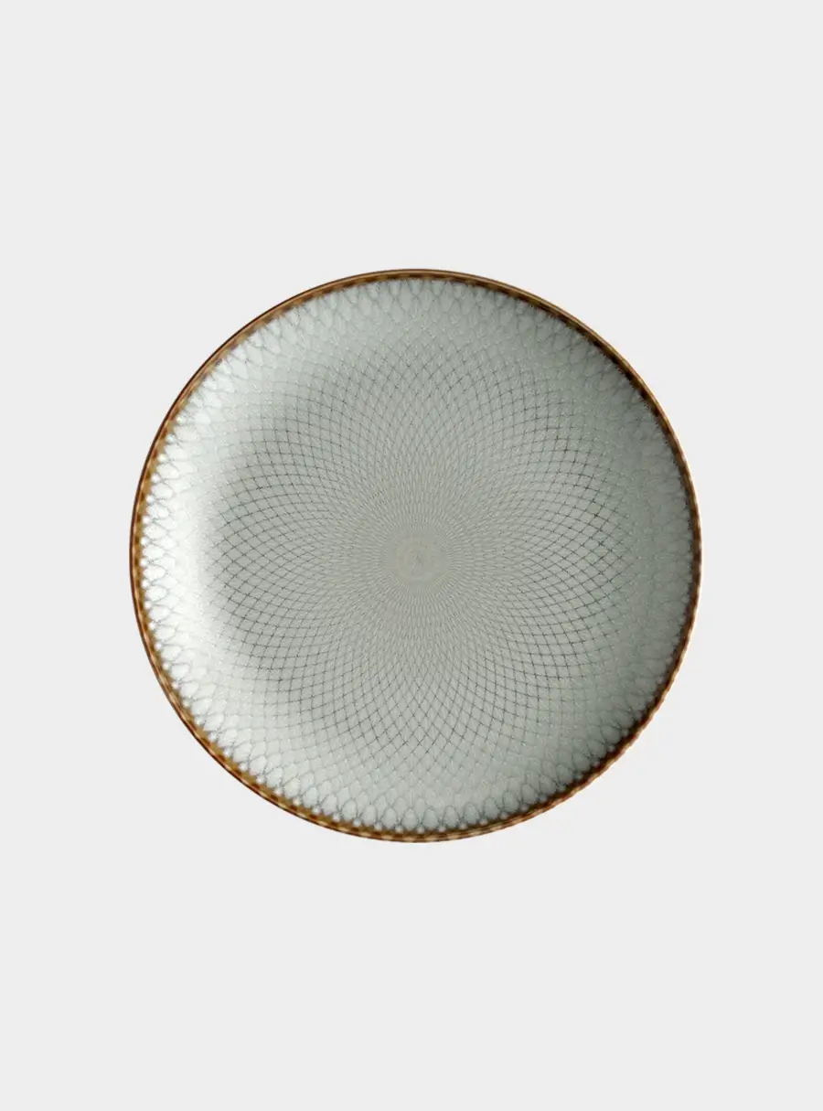 Тарелка закусочная, 20 см, керамика, серо-бежевая, Серые ромбы, Mandala