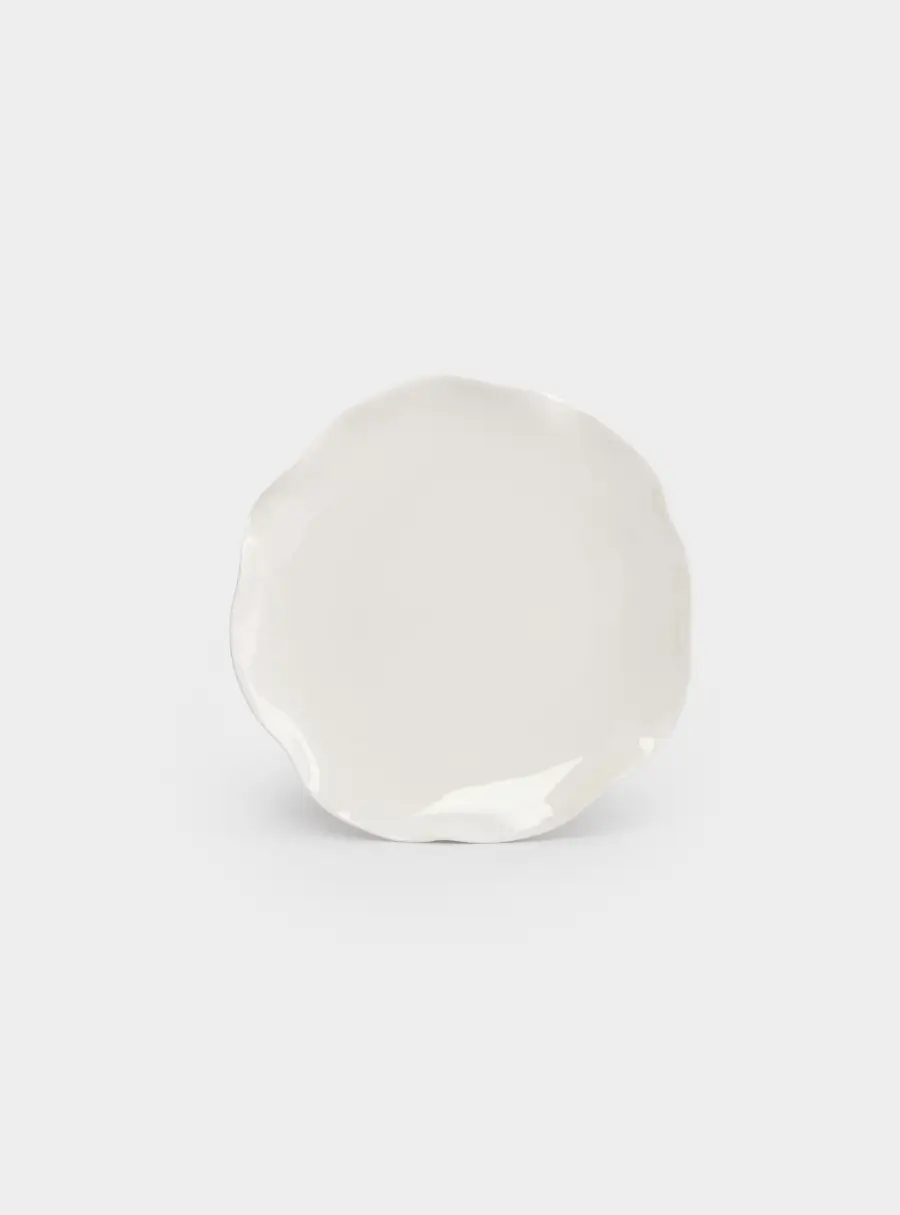 Тарелка закусочная, 20 см, фарфор P, белая, Волнистый край, White ocean