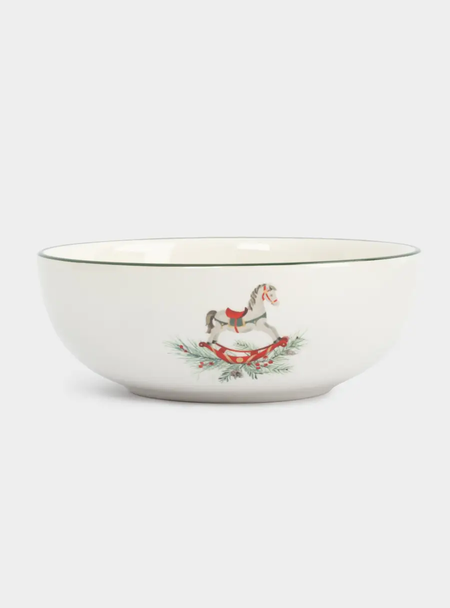 Салатник, 16х6 см, 750 мл, керамика D, зеленый, Лошадка и елка, Festival
