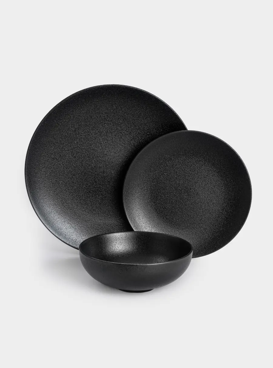 Сервиз обеденный, 4 перс, 12 пр, фарфор P, черный, матовый, Caviar Black