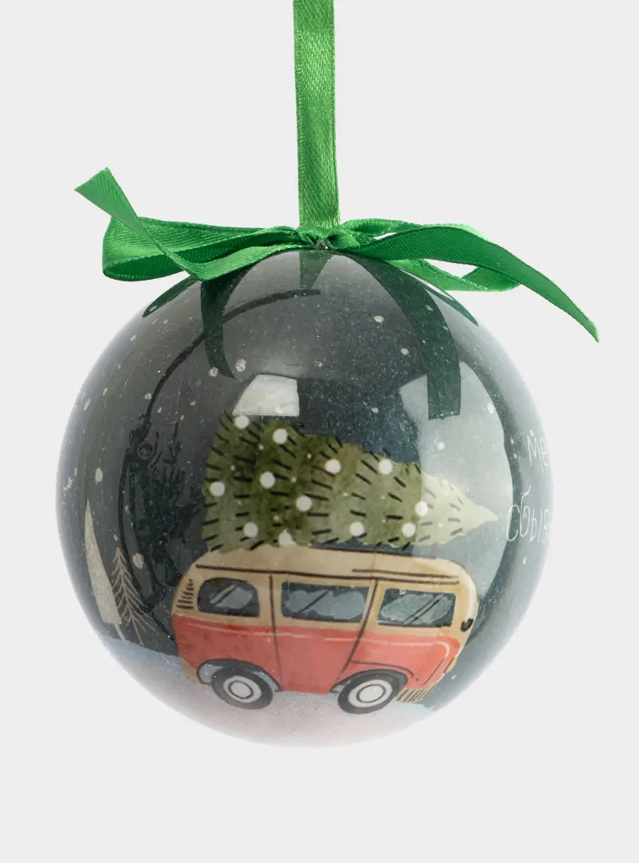 Игрушка елочная, 7 см, пенопласт, шар, Машинка, New year