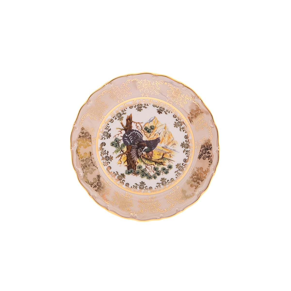 Набор тарелок Queen's Crown Aristokrat Охота бежевая 17 см (6 шт)
