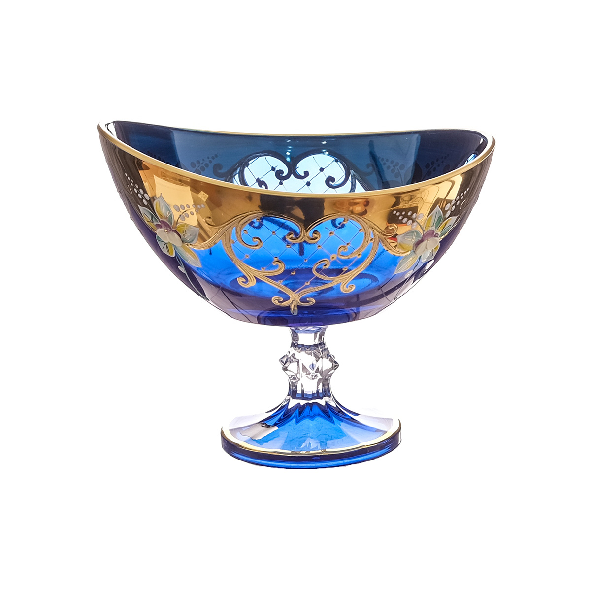 Конфетница на ножке голубая AS Crystal 21 см (1шт)