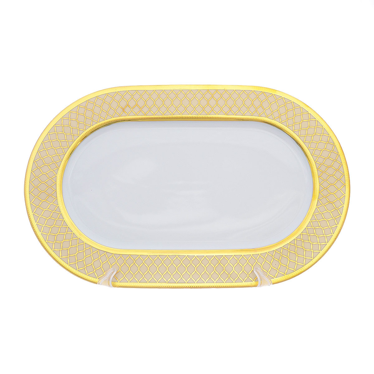 Блюдо овальное Falkenporzellan Valencia Creme Gold 36 см