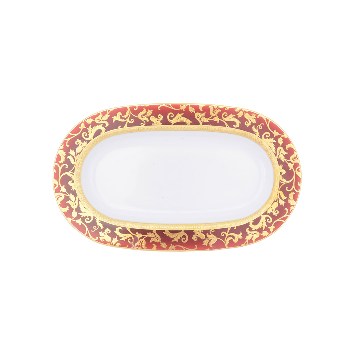 Блюдо Falkenporzellan Constanza Tosca Bordeaux Gold 24 см