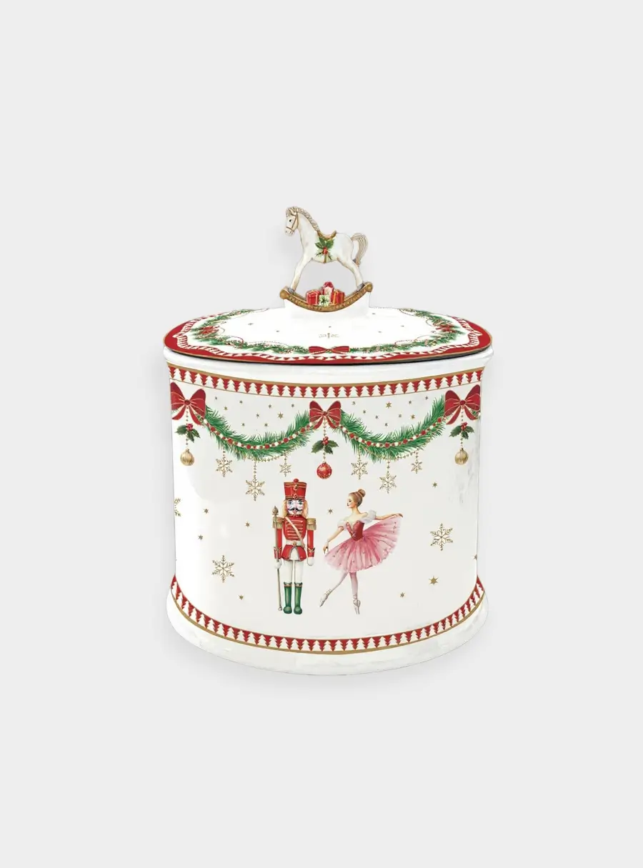 Банка для продуктов, фарфор P, белая, Щелкунчик и фея, Magie de Noel