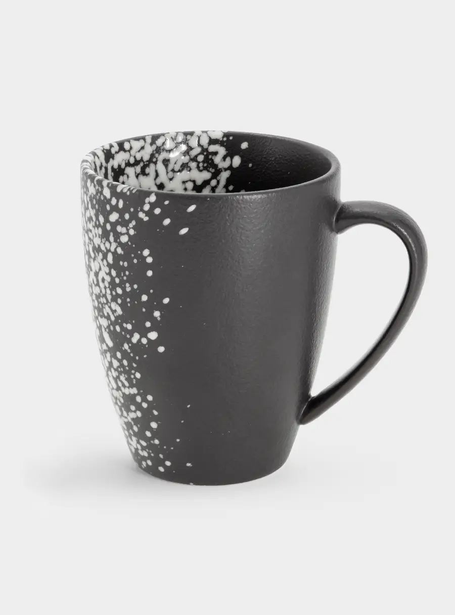 Кружка, 400 мл, фарфор P, черная, в белую крапинку, Caviar Galaxy