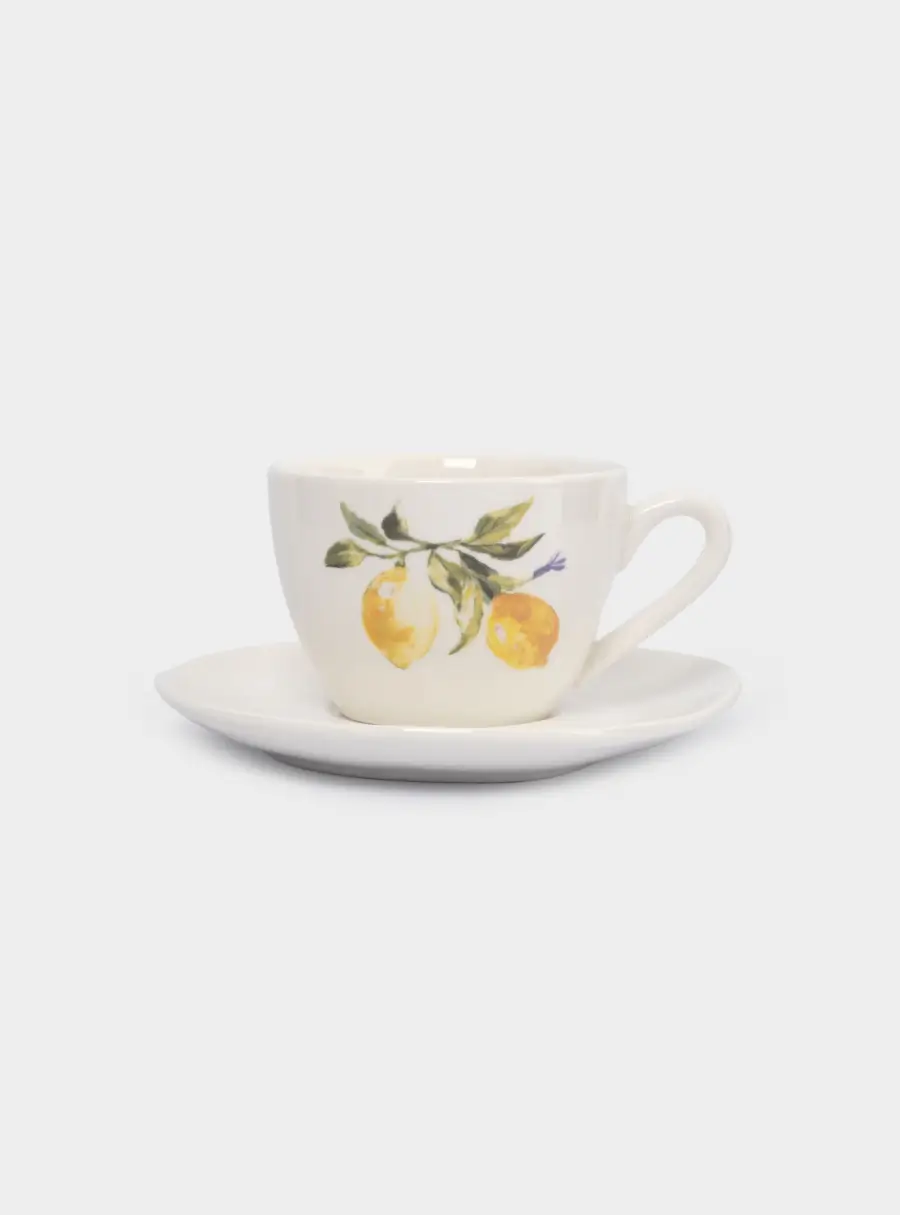 Пара чайная, 1 перс, 2 пр, 200 мл, фарфор P, белая, Лимоны, Lemon branch