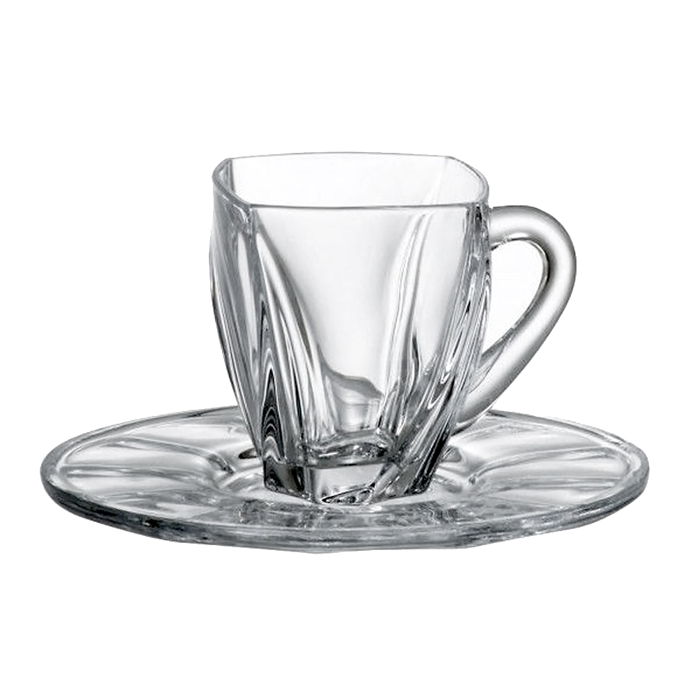 Набор кофейных пар Crystalite Giftware Neptune 160мл (6 пар)