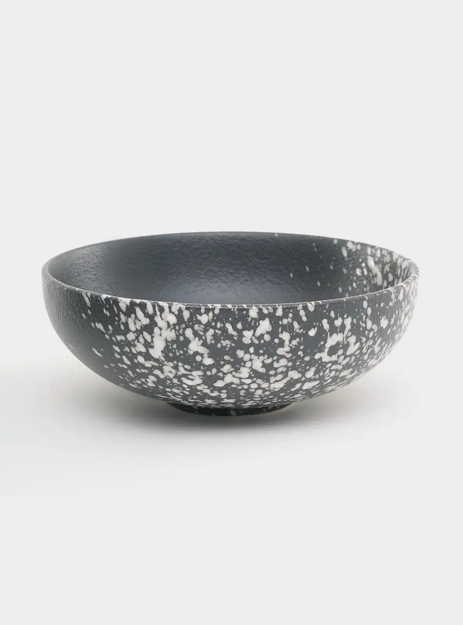 Салатник, 15,5х6 см, 500 мл, фарфор P, черный, в белую крапинку, Caviar Galaxy 1