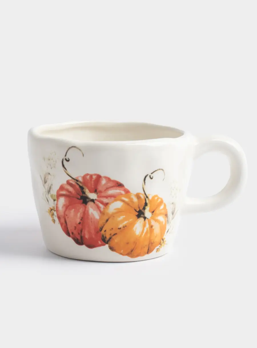 Кружка, 320 мл, керамика D, молочная, Тыквы, Bright pumpkin 1