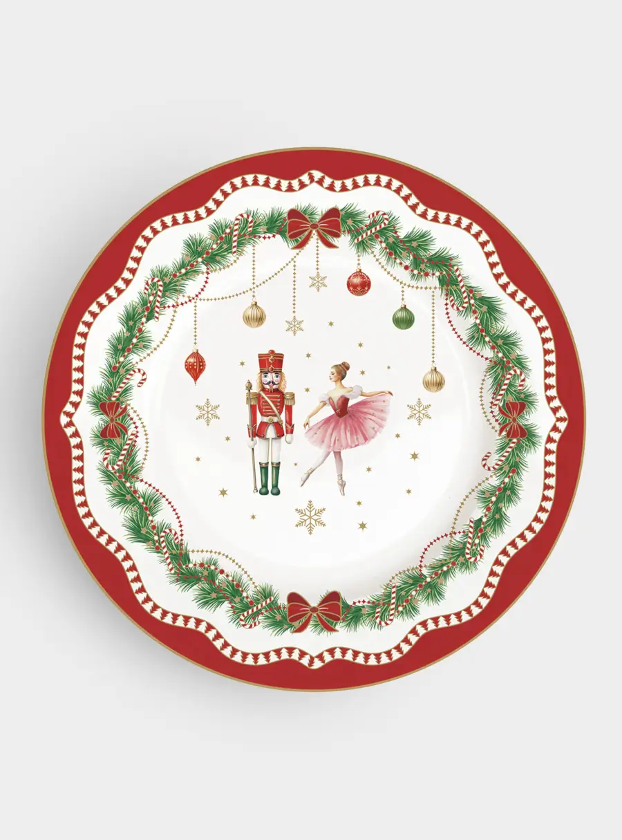 Тарелка закусочная, 19 см, фарфор P, белая, Щелкунчик и фея, Magie de Noel 1