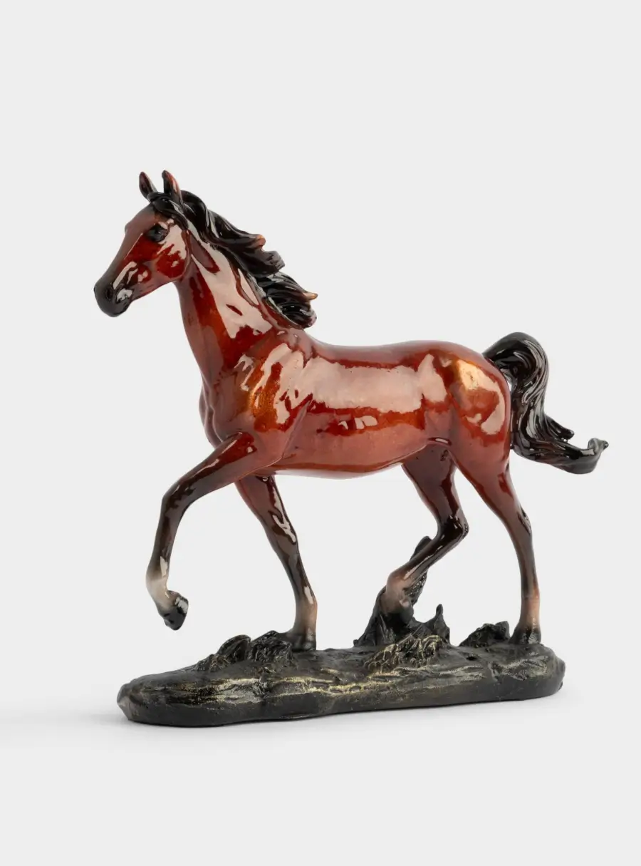 Статуэтка, 22 см, полирезин, коричневая, Бегущая лошадь, Horse 1