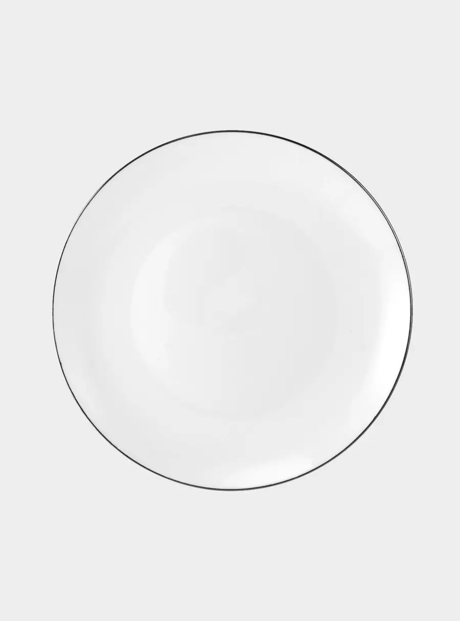 Тарелка десертная, 19 см, фарфор P, белая, с серебристым кантом, White Platinum 1