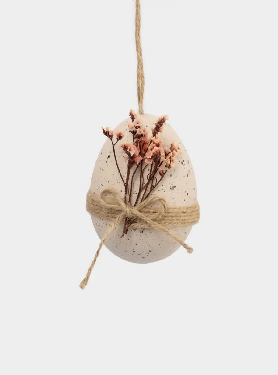 Подвеска, пасхальное яйцо, 9 см, пластик, сиреневая, Веточки, Interior Easter 1
