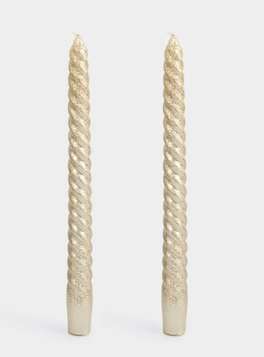 Свеча, 25 см, 2 шт, тонкая, шампань, Rope 1