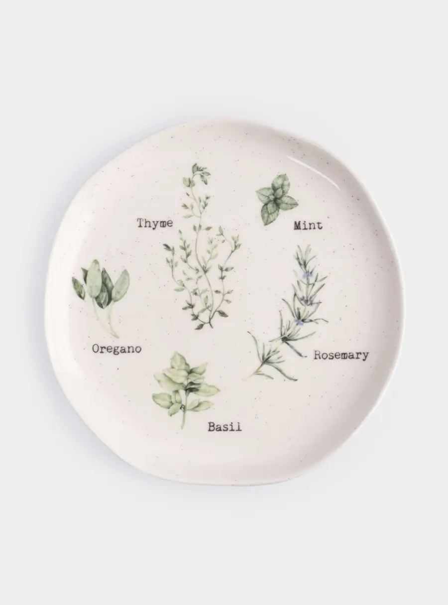 Тарелка закусочная, 19 см, фарфор N, белая, в крапинку, Приправы, Herbarium new 1