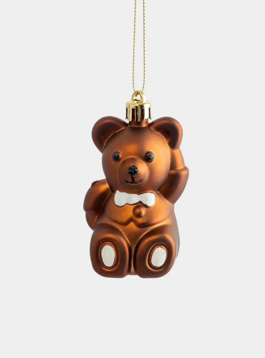 Игрушка елочная, 4х8 см, пластик, коричневая, Мишка, New year 1