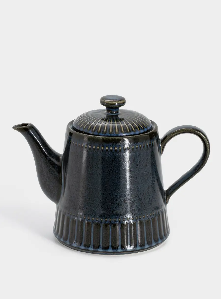 Чайник заварочный, 1 л, фарфор P, черно-синий, в крапинку, Black Kitchen 1