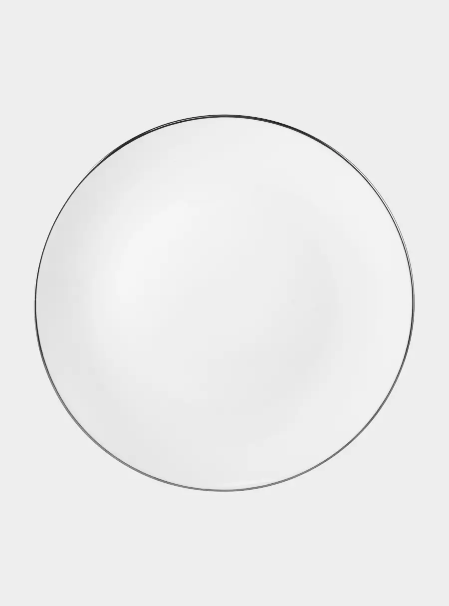 Тарелка закусочная, 23 см, фарфор P, белая, с серебристым кантом, White Platinum 1
