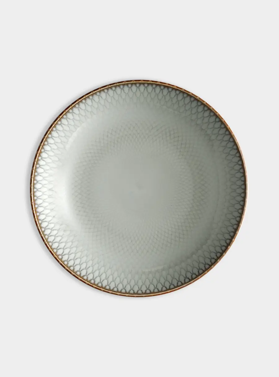Тарелка суповая, 23х4,5 см, керамика, серо-бежевая, Серые ромбы, Mandala 1