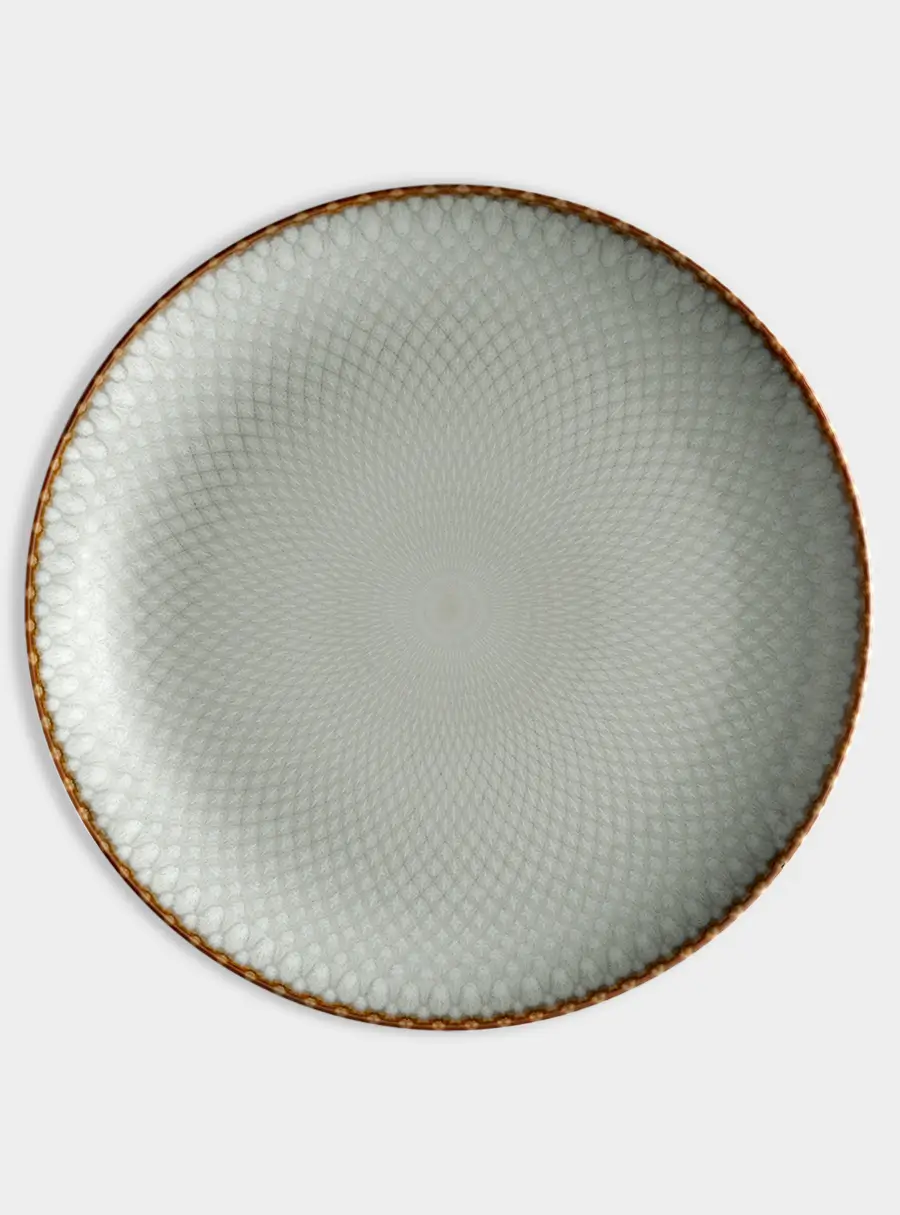 Тарелка обеденная, 27 см, керамика, серо-бежевая, Серые ромбы, Mandala 1