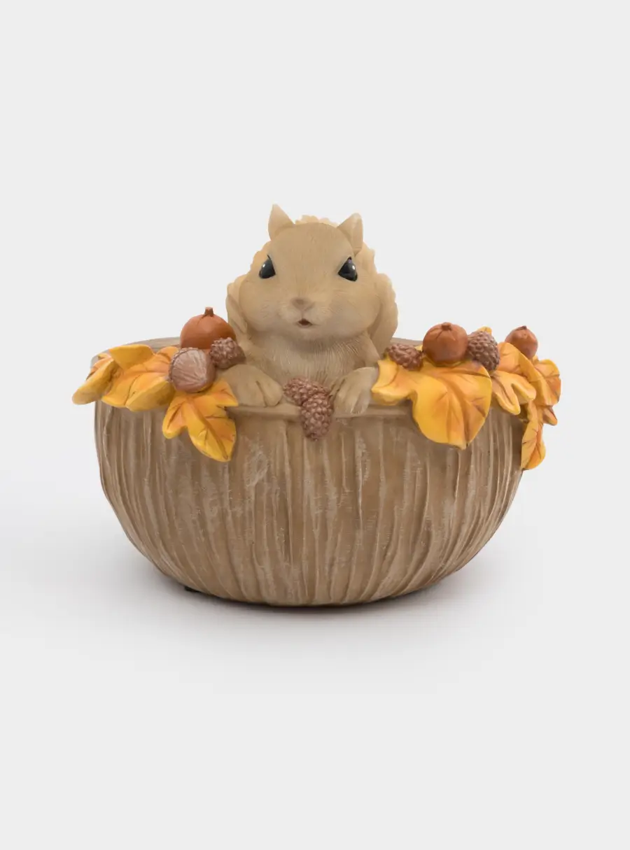 Конфетница, 17х14 см, полирезин, коричневая, Белка, Autumn forest 1