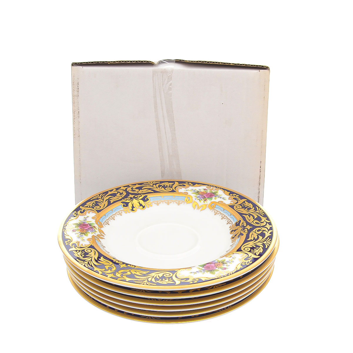 Набор блюдец Falkenporzellan Opal Cobald Gold 15см(6 шт) 3