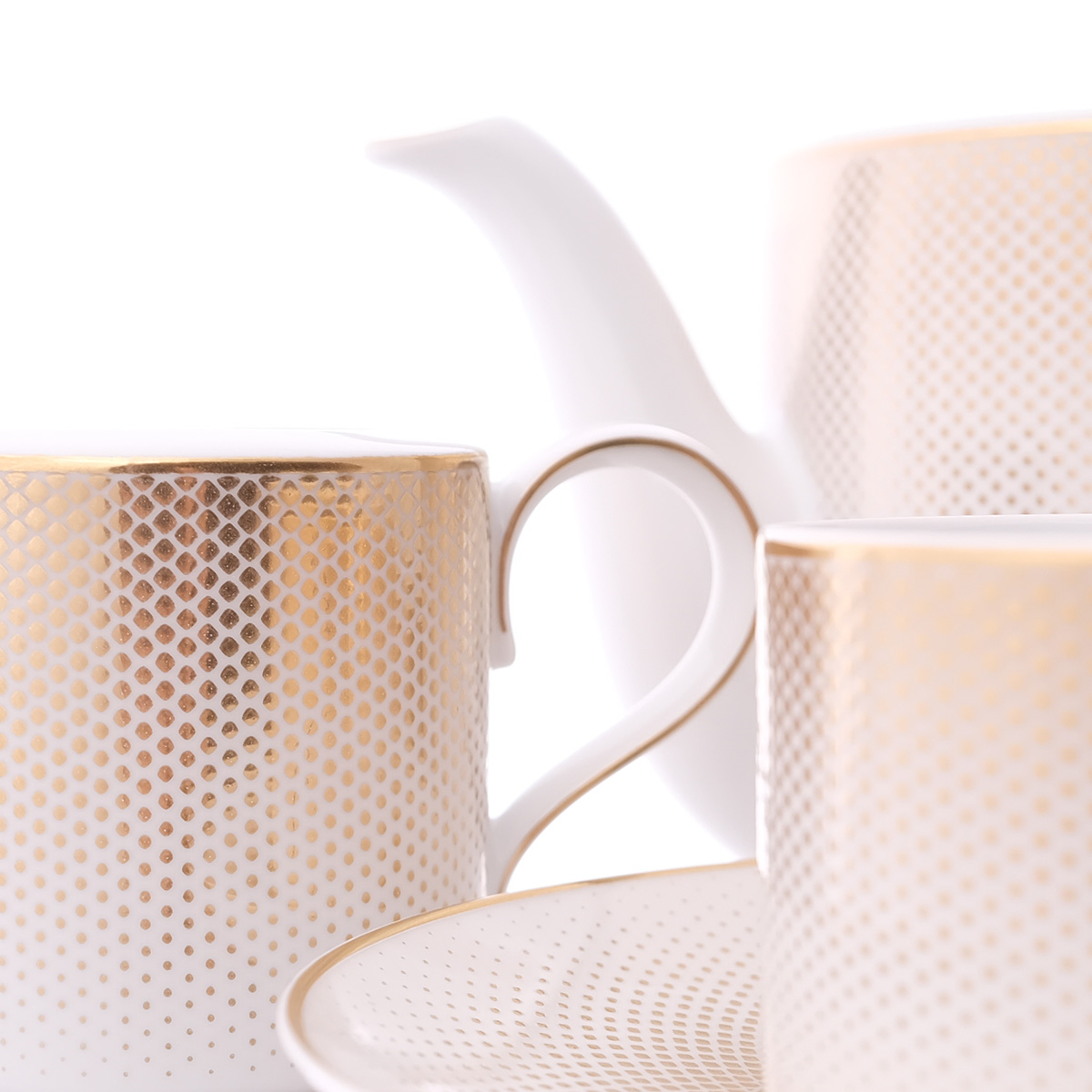 Чайный сервиз Falkenporzellan Deluxe Shape - Rio White Gold 6 персон 17 предметов 2