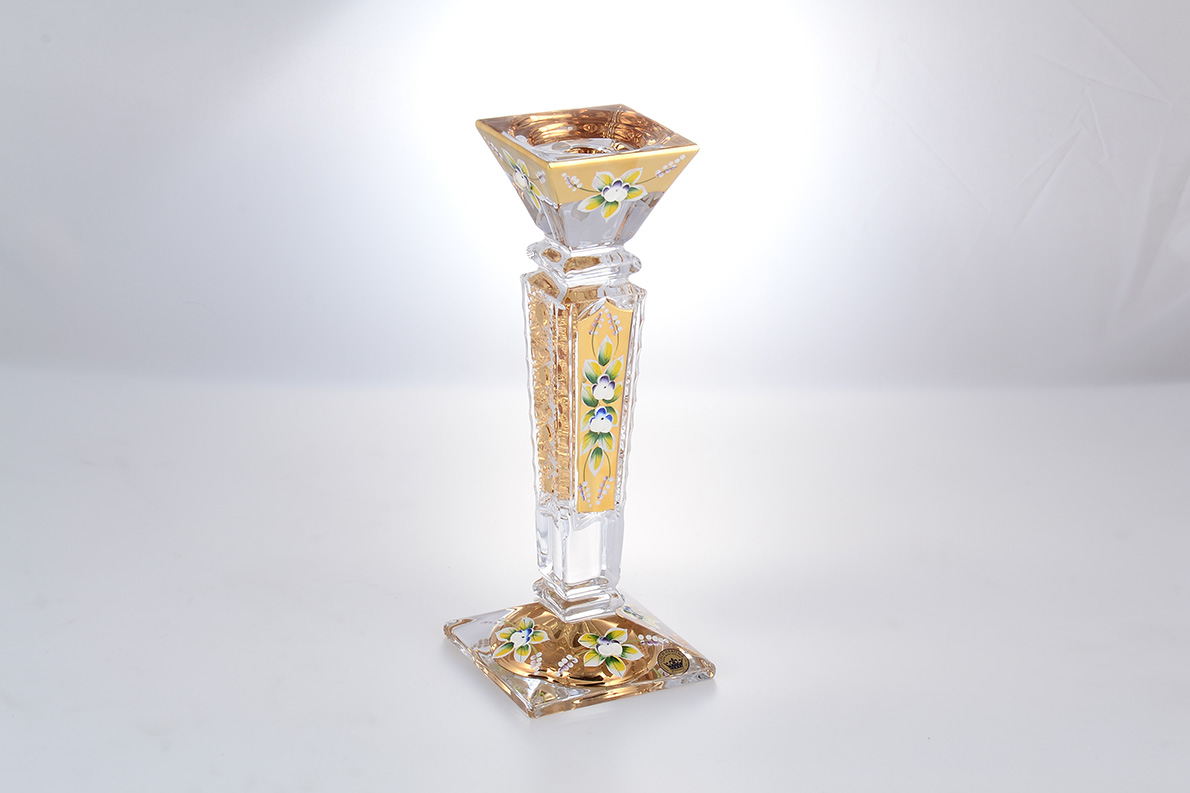Подсвечник Bohemia Max Crystal Золото 30см