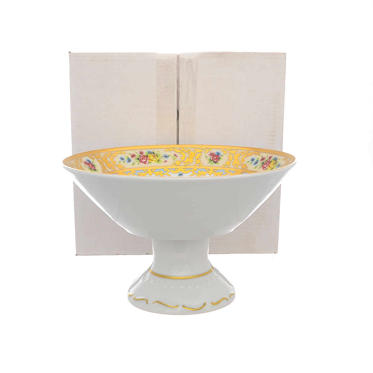 Фруктовница на ножке Falkenporzellan Vienna Creme Gold 24 см 3