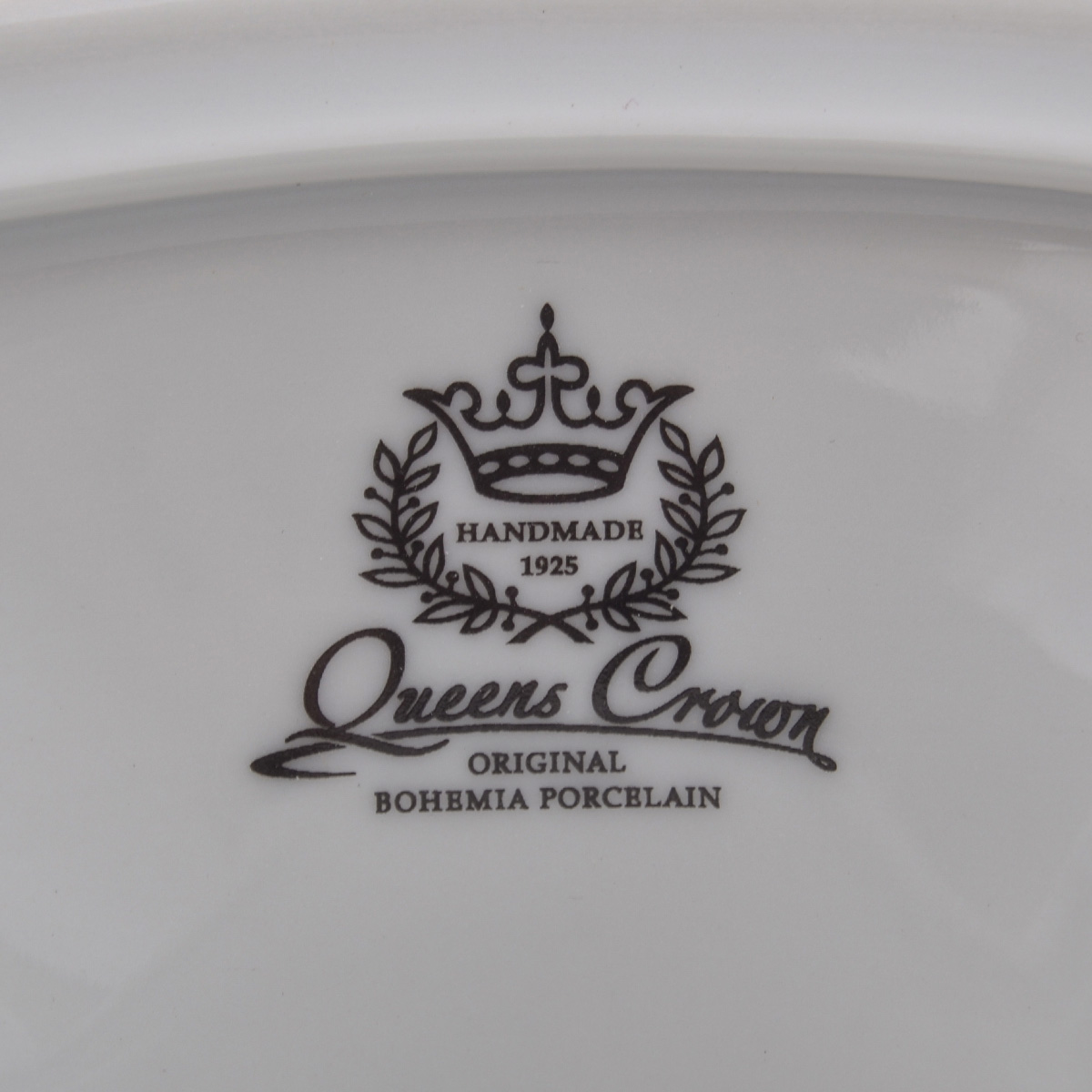 Блюдо овальное на ноге Queen's Crown Aristokrat Охота бежевая 28 см 6