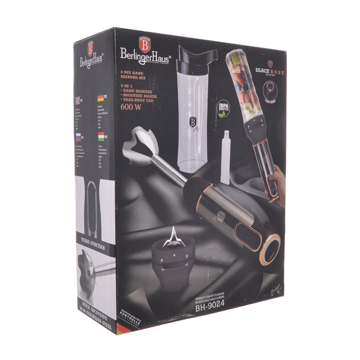 Bh-9024 black-rose collection блендер 3 в 1, 600w 2