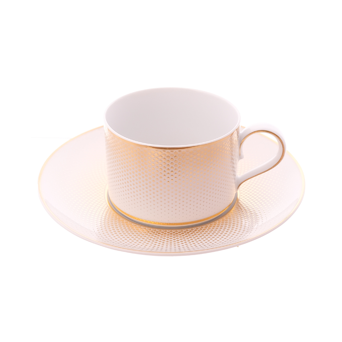 Набор чайных пар Falkenporzellan Deluxe Shape - Rio White Gold 230 мл (6 пар) 1