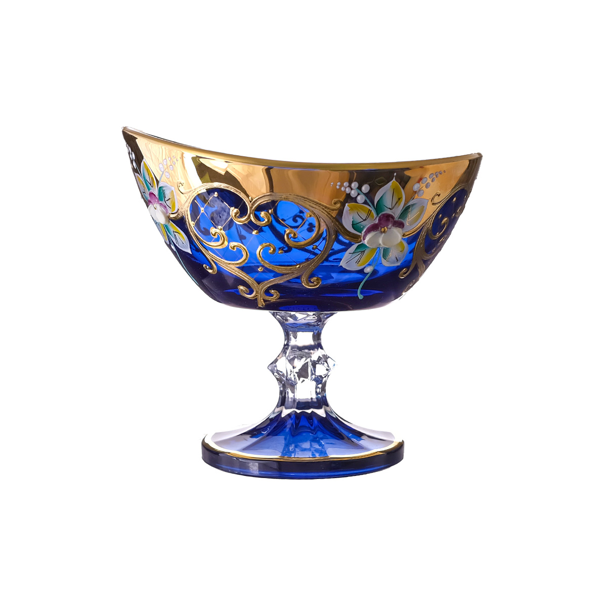 Конфетница на ножке Синяя AS Crystal 16 см (1шт) 1