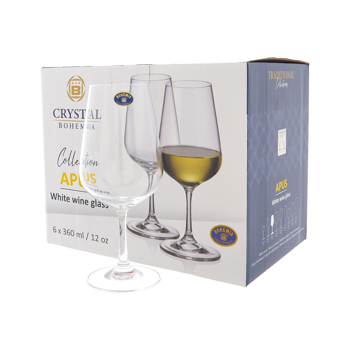 Набор бокалов для вина Crystalite Bohemia APUS 360 мл (6 шт) 3