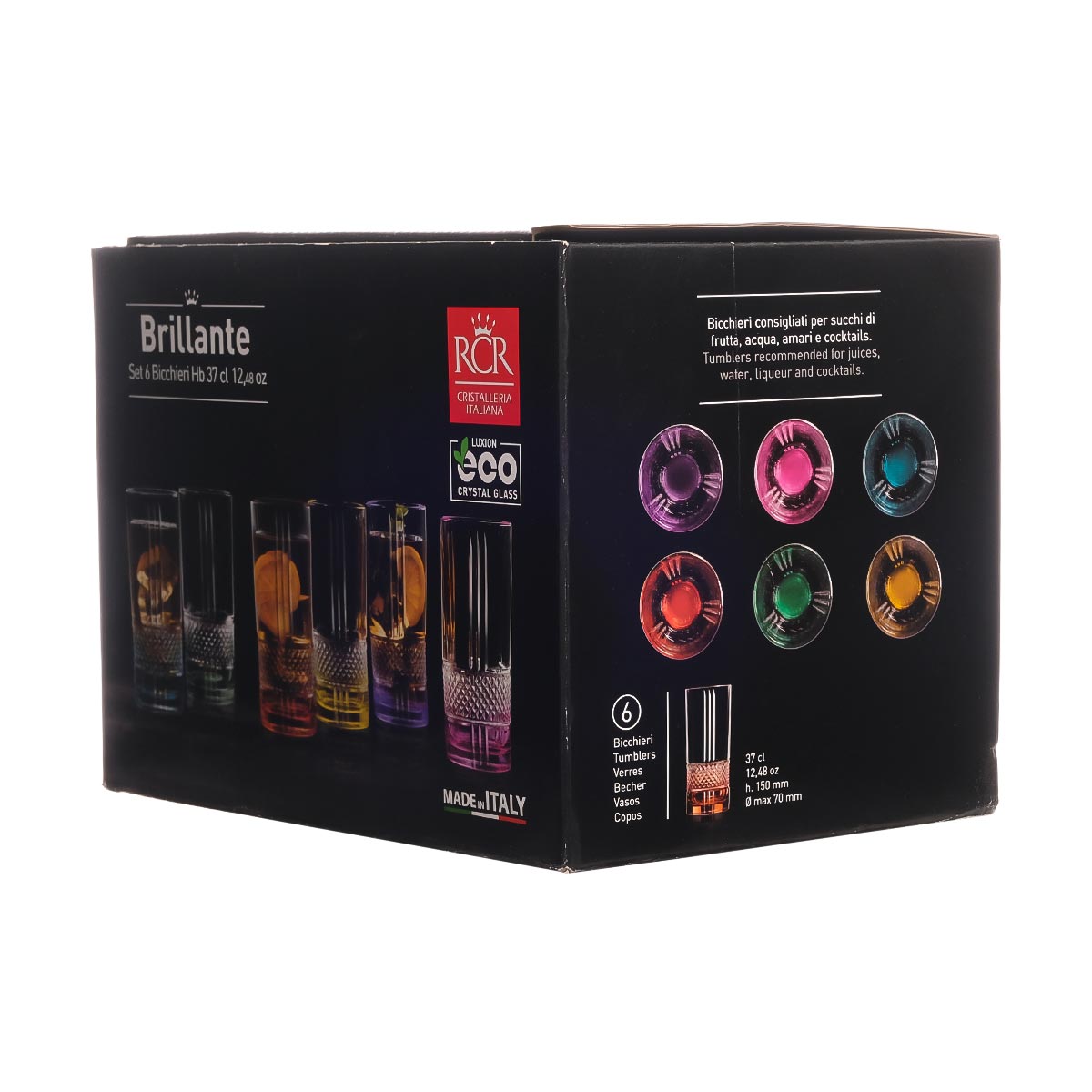 Набор стаканов для воды RCR Brillante Color 370 мл (6 шт) 2