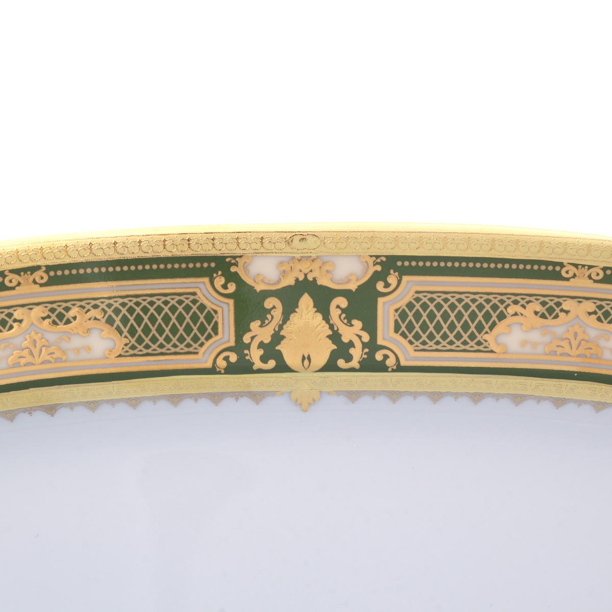 Блюдо овальное Falkenporzellan Donna Green gold 24 см 2