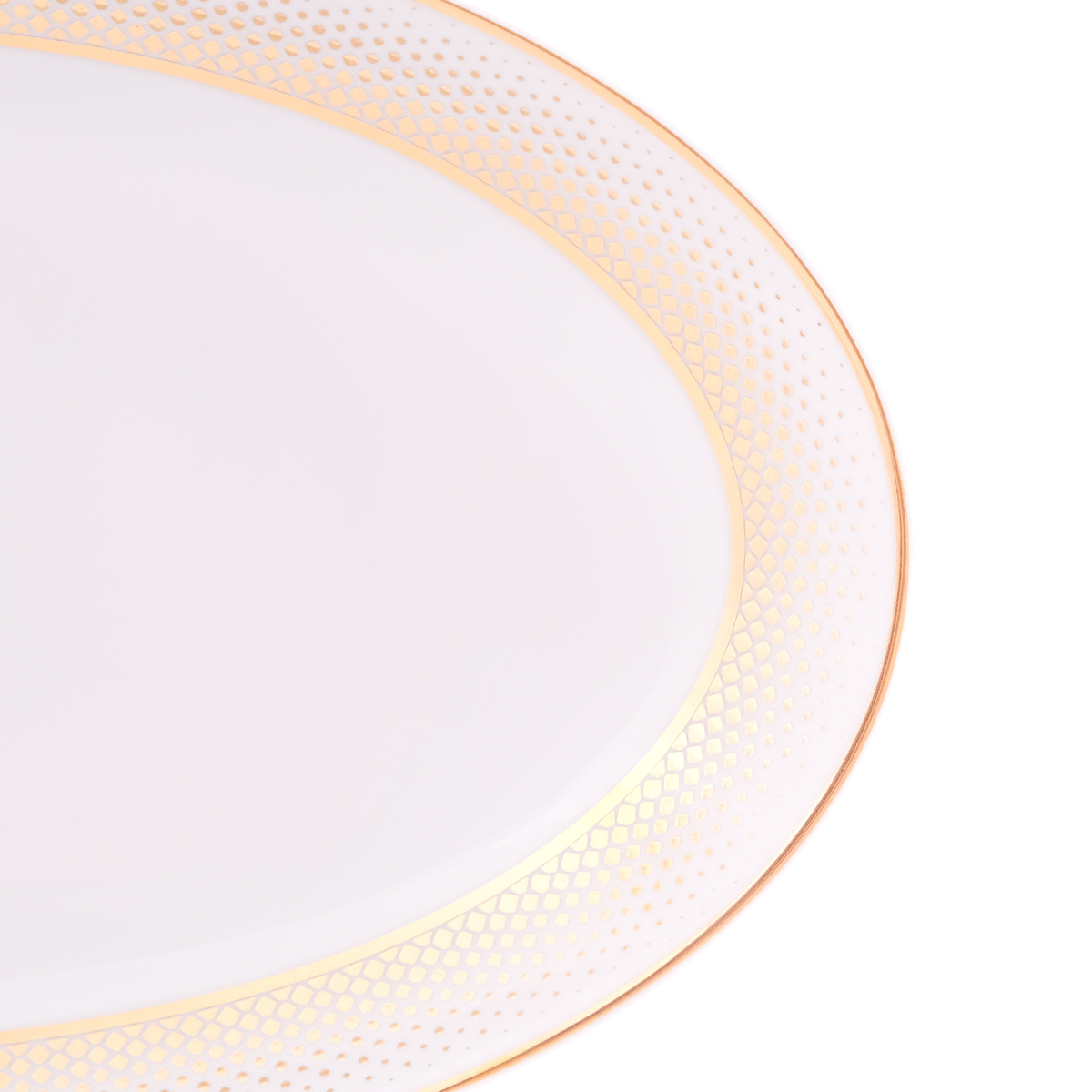 Блюдо овальное Falkenporzellan Deluxe Shape - Rio White Gold 24 см 2