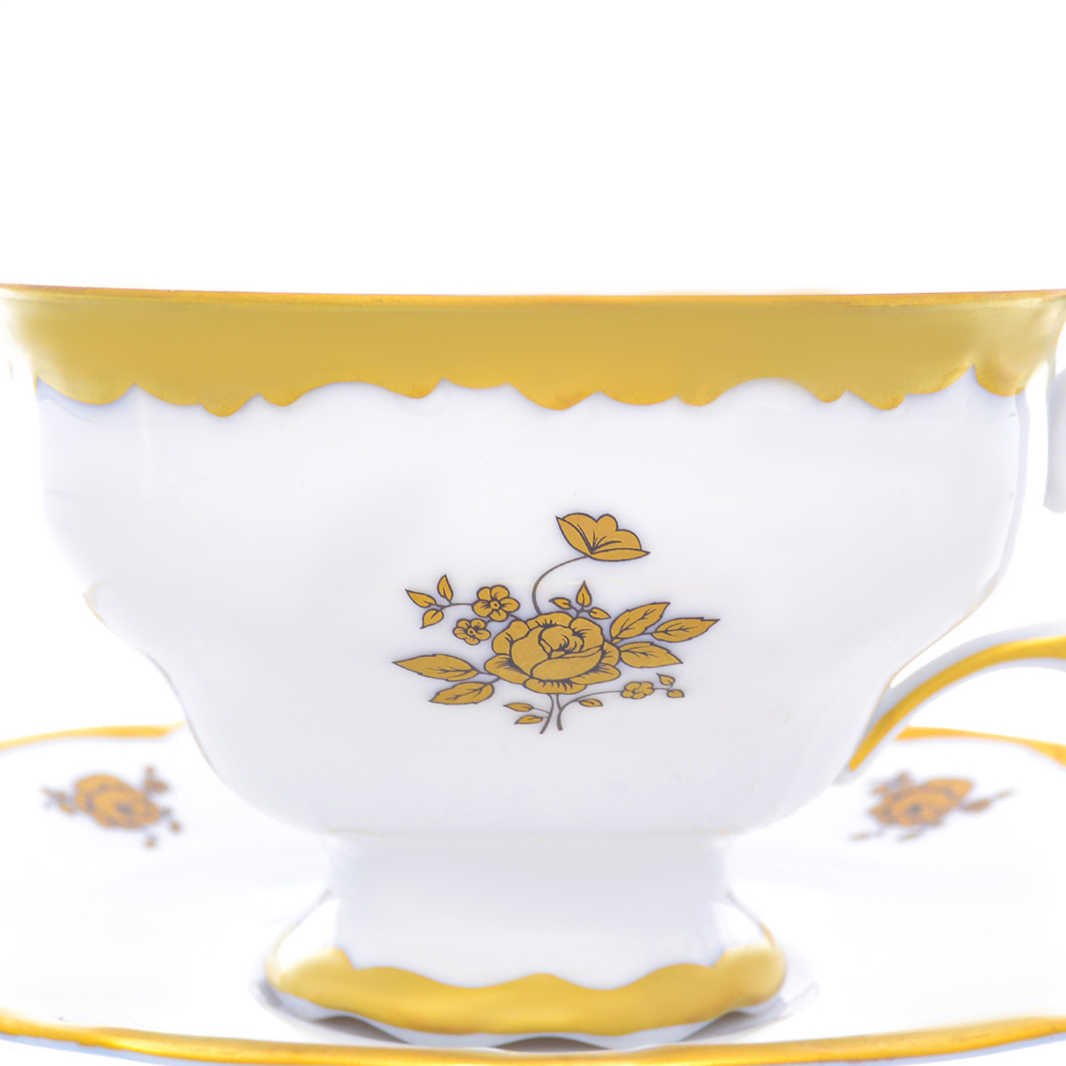 Набор чайных пар Queen's Crown Золотая роза (6 пар) 2