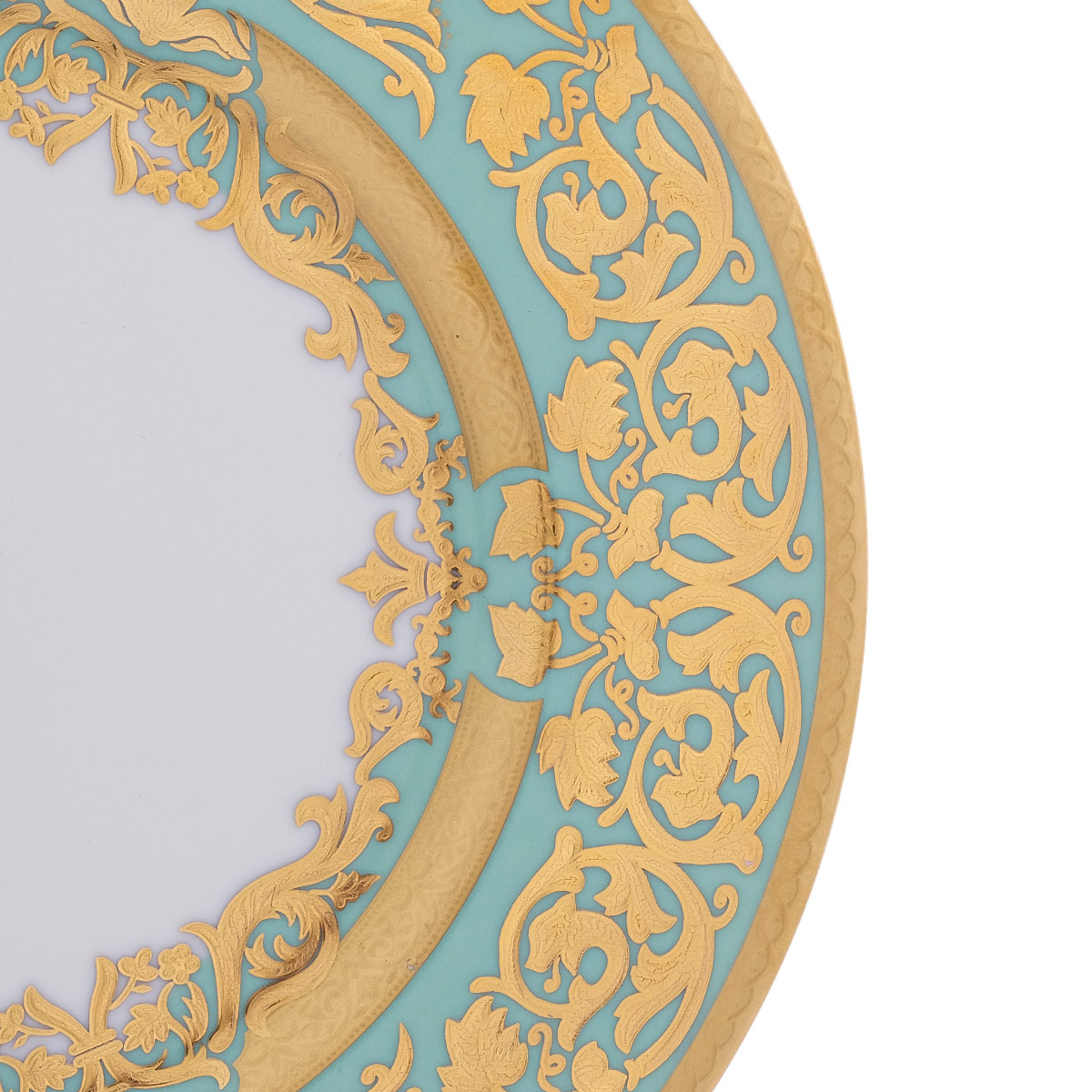 Блюдо овальное Falkenporzellan Natalia seladon gold 36 см 2