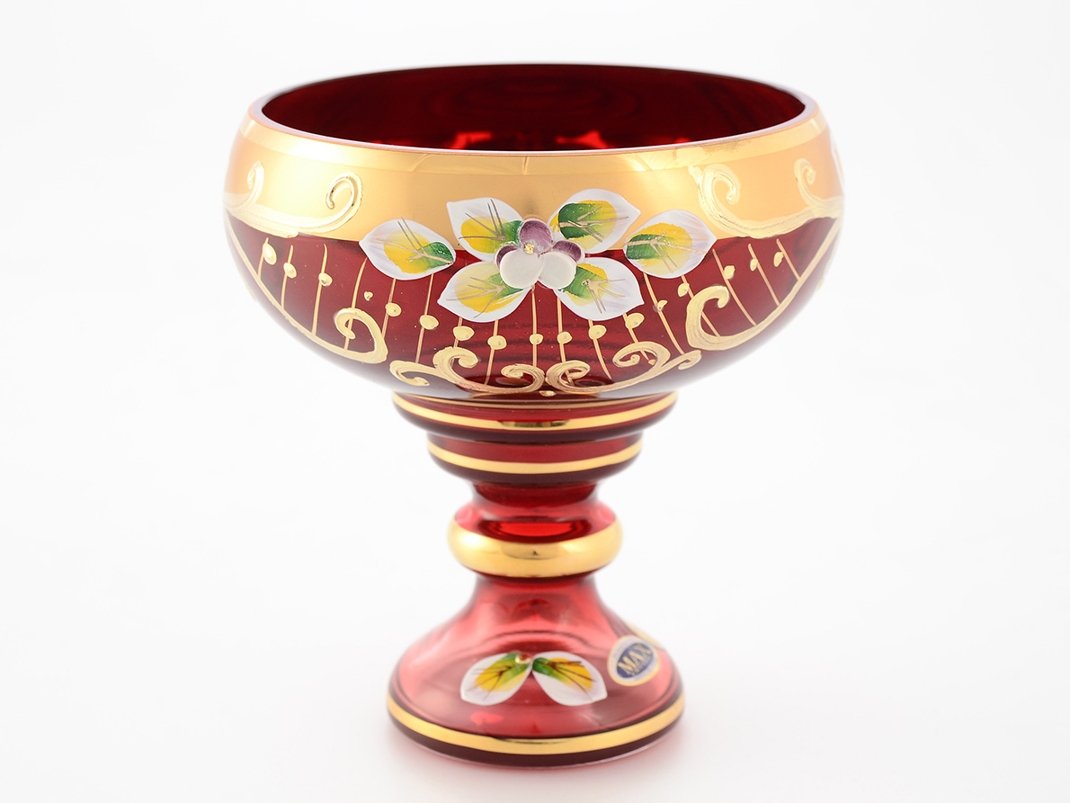 Конфетница красная Bohemia Star Crystal 13 см 1