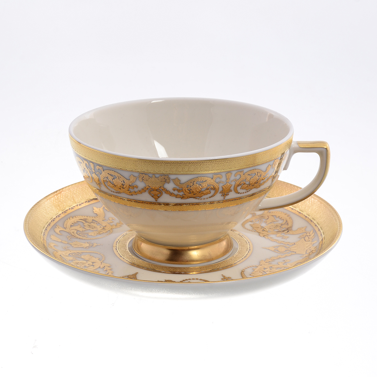 Набор чайных пар Falkenporzellan Imperial Creme Gold Constanza 220мл(6 пар)